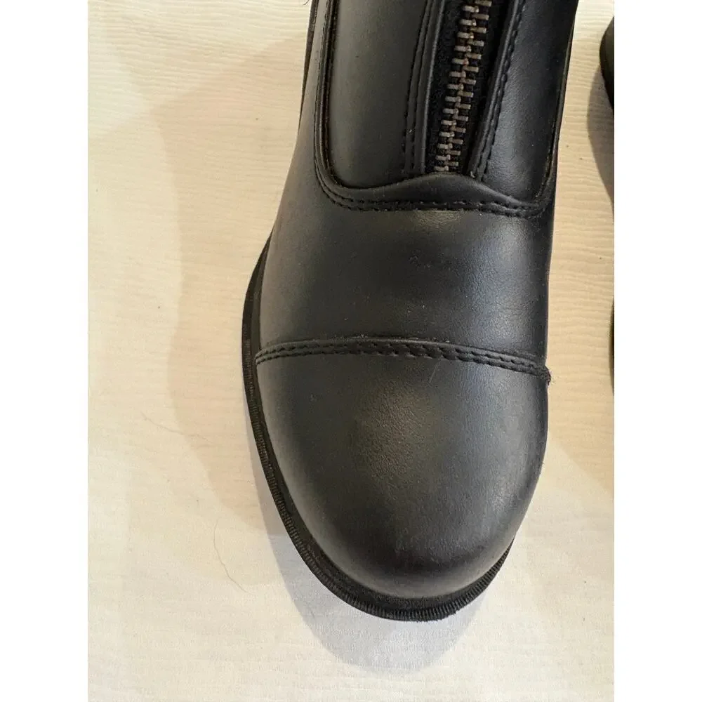 Ovation Child's 3 Quantum Zip Paddock Riding Boots Polished Black Faux Leather